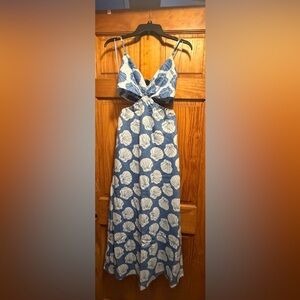 The A&f Julia slip cutout maxi  Shell Print Dress